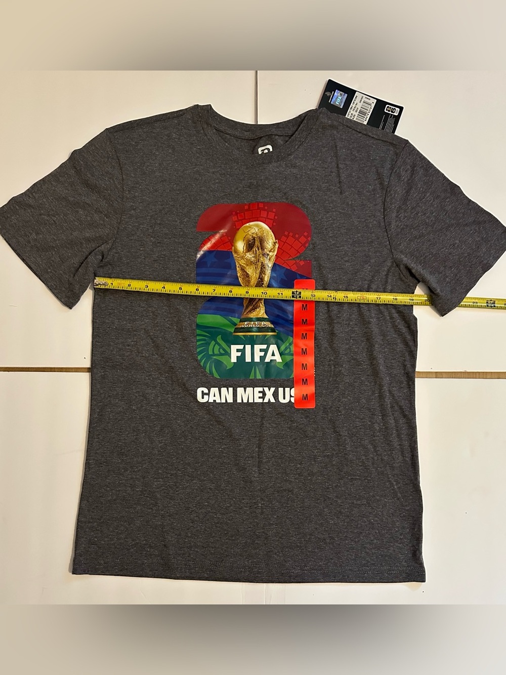 FIFA  Official Licensed World Cup T Shirt Short Sleeve New with Tags Dark Gray M